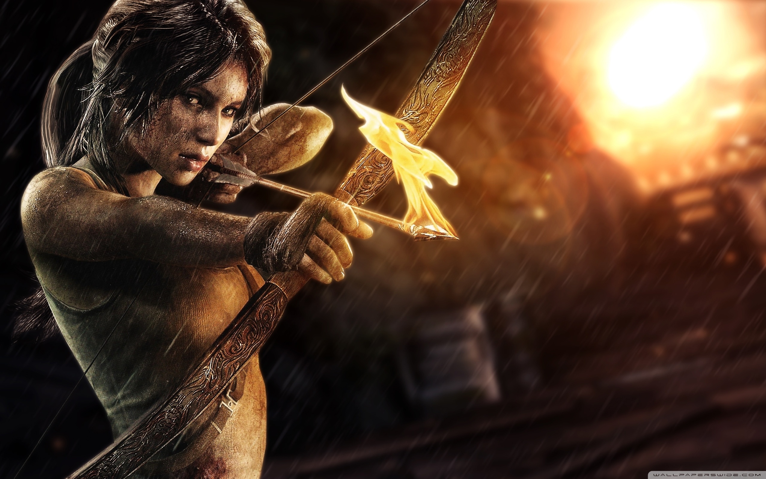 Lara Croft Wallpaper Bow - HD Wallpaper 