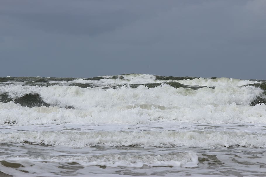 Wave, Surf, Wave Breaking, North Sea, Forward, Wild - Sea - HD Wallpaper 