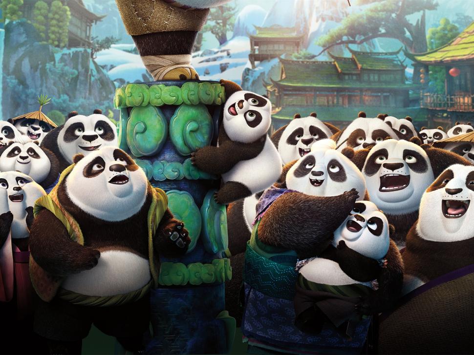 Kung Fu Panda 3, Panda Village Of Pandas Wallpaper,panda - Kung Fu Panda Wallpaper 4k - HD Wallpaper 
