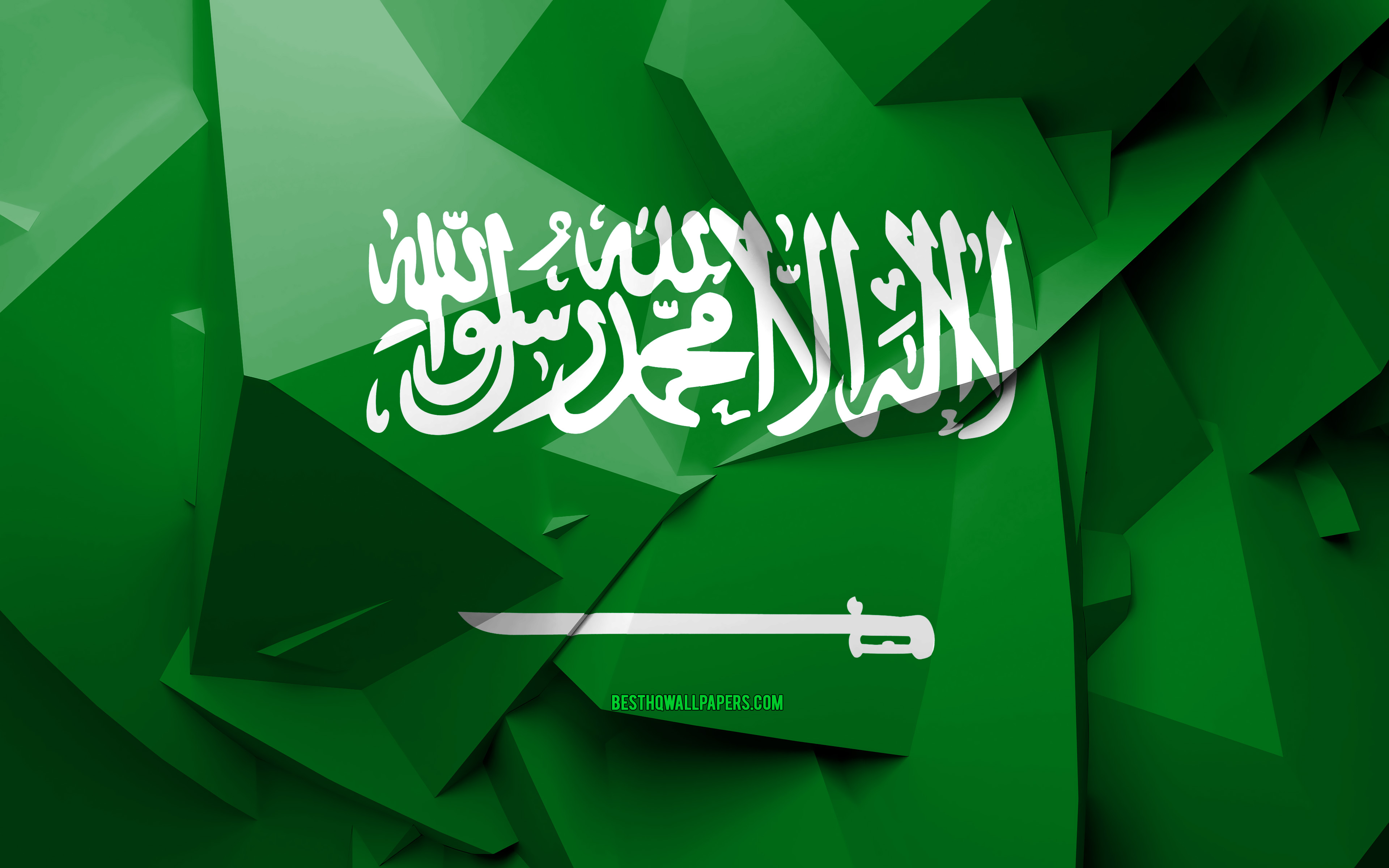 4k, Flag Of Saudi Arabia, Geometric Art, Asian Countries, - Al Qaeda Flag And Saudi Arabia - HD Wallpaper 