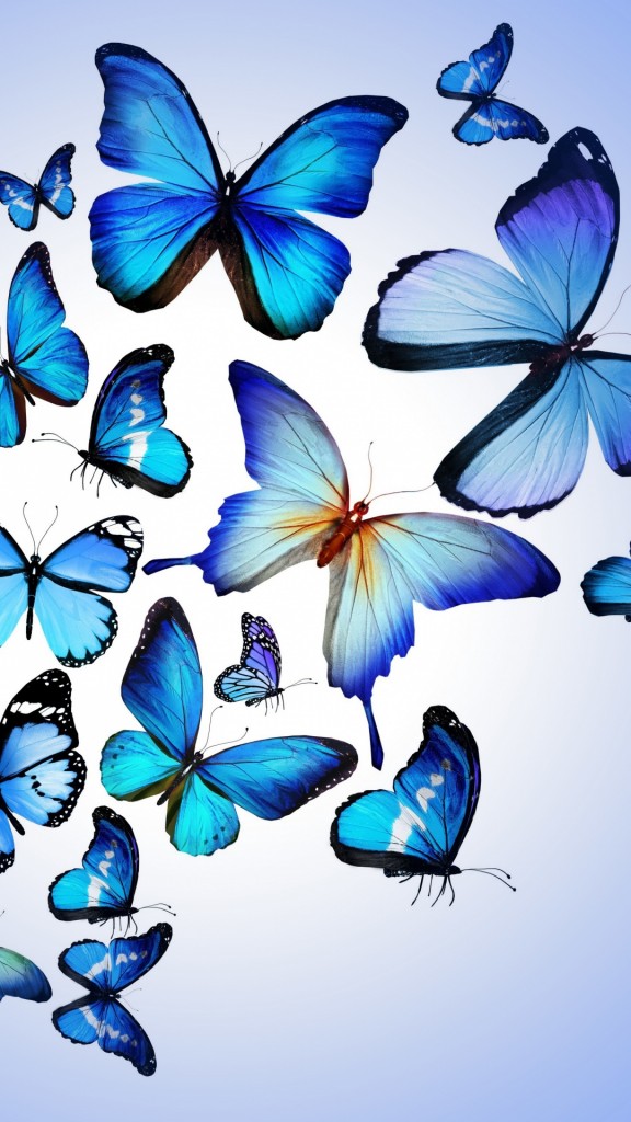 Beautiful Wallpapers For Iphone X Wc01ix - Lots Of Blue Butterflies - HD Wallpaper 