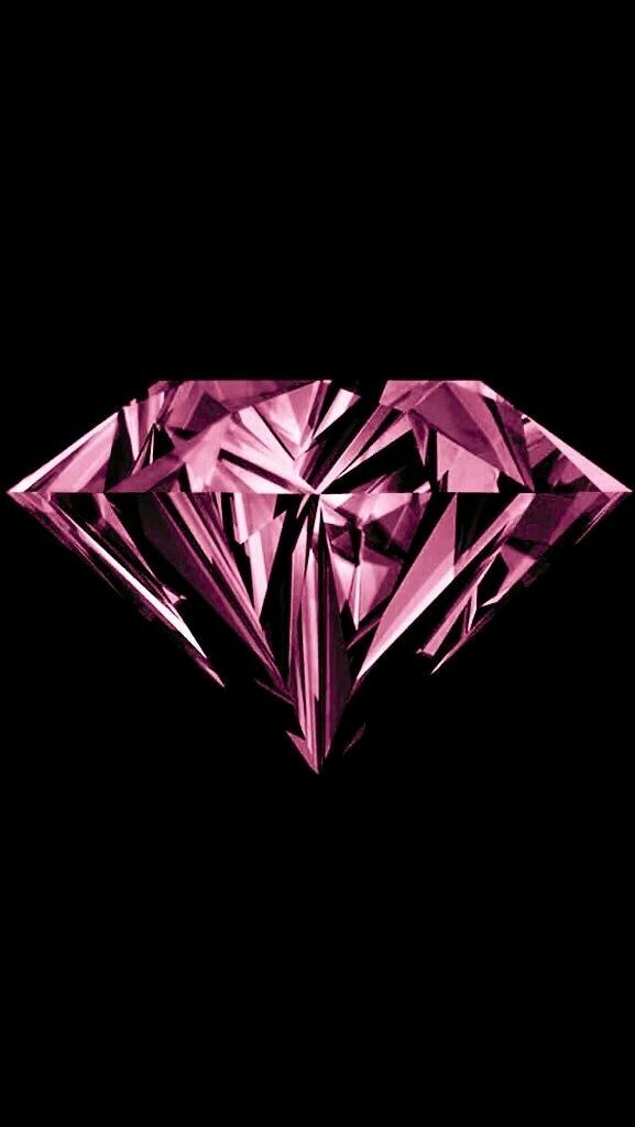 Pink Diamond Black Background - HD Wallpaper 