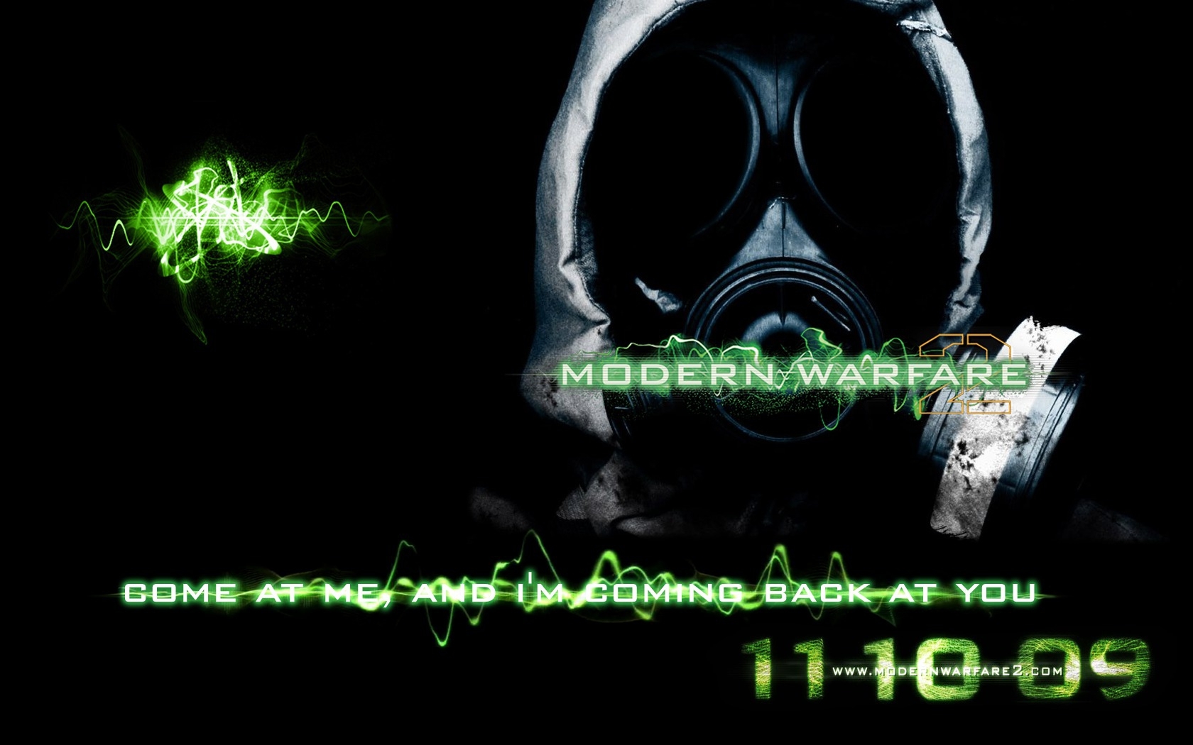 Cod Mw2 Cod Waw Call Of Duty Modern Warfare 2 Poster - Gas Mask Dark - HD Wallpaper 