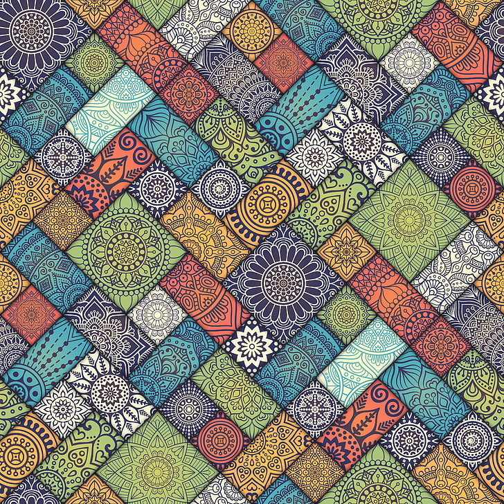 Blue, Yellow, And Red Area Rug, Pattern, Texture, Mandala, - Mandala Hd - HD Wallpaper 