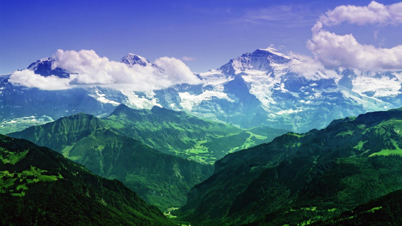 Bernese Swiss Alps Nature Mountain Wallpaper - Hd Landscapes - HD Wallpaper 