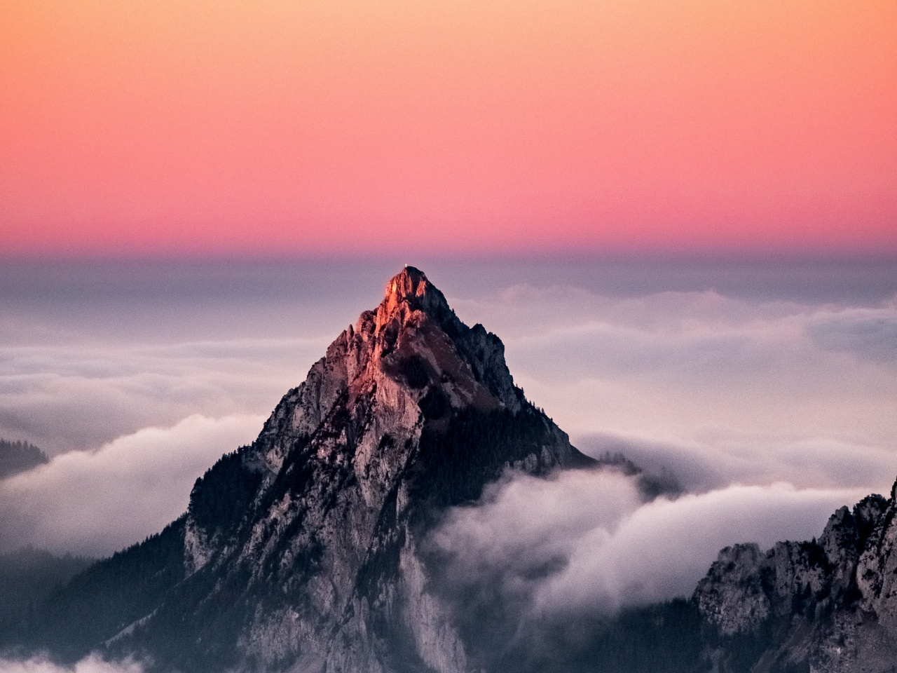 Sunset, Clouds, Peak, Nature, Switzerland, Wallpaper - Iphone Wallpaper Fire - HD Wallpaper 