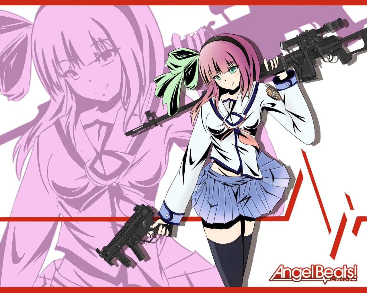 Anime Gun Angel Beats - HD Wallpaper 