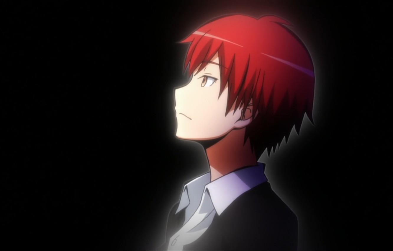 Photo Wallpaper Anime, Guy, Black, Anime, Red Hair, - Karma Akabane - HD Wallpaper 