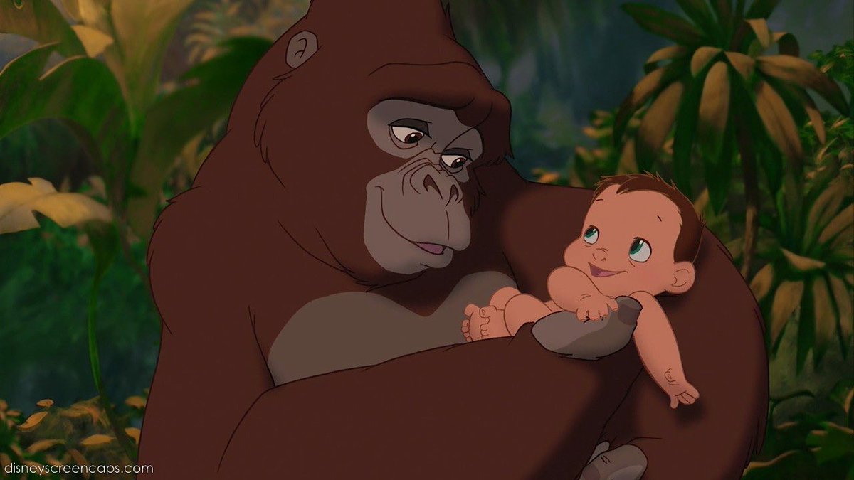 Baby Tarzan And Gorilla - HD Wallpaper 