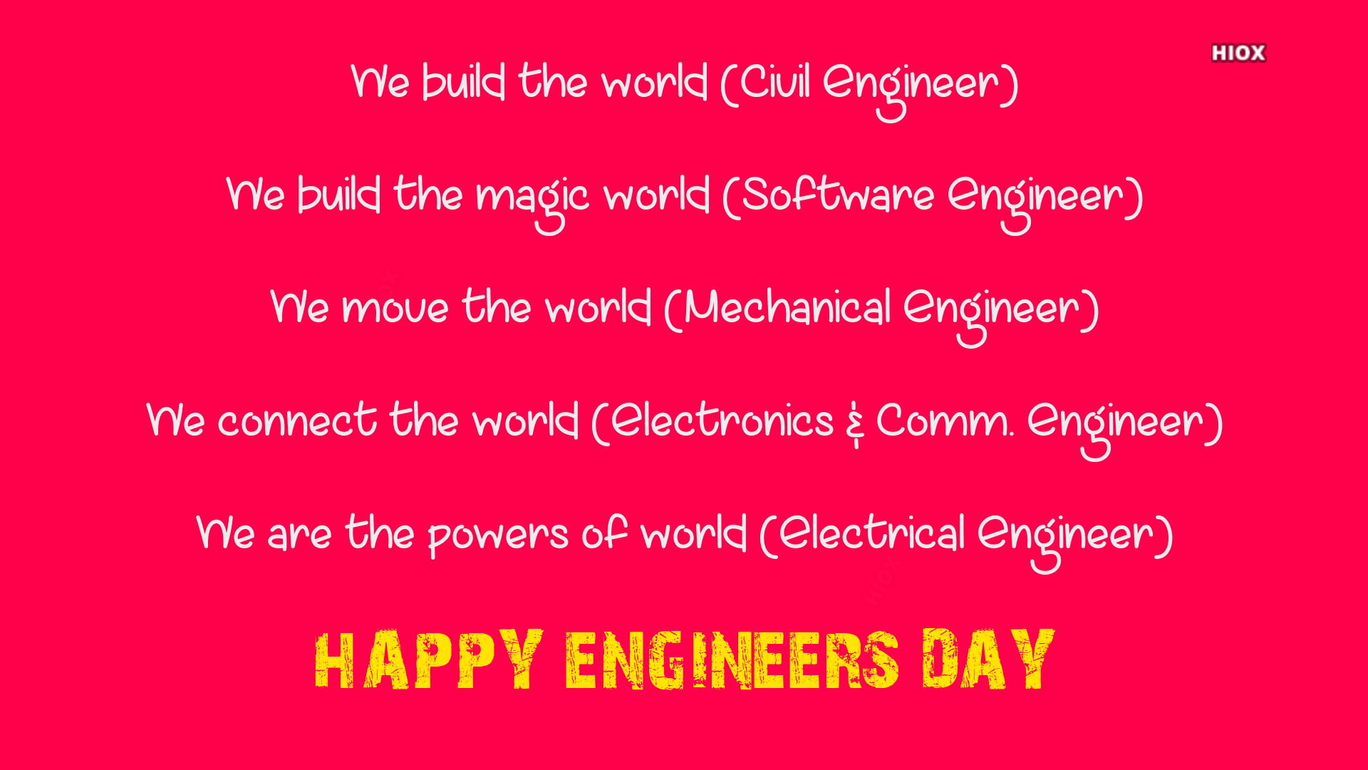 Happy Engineers Day India And Hioxwe Build The World - 2011 - HD Wallpaper 