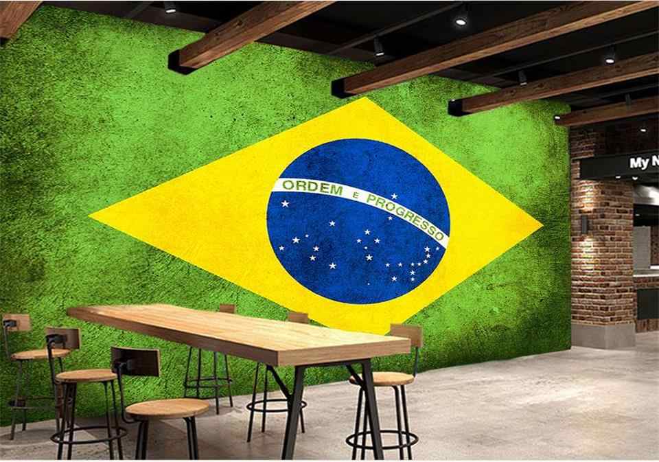 3d Wallpaper Photo Wallpaper Custom Size Livingroom - Brazil Flag - HD Wallpaper 