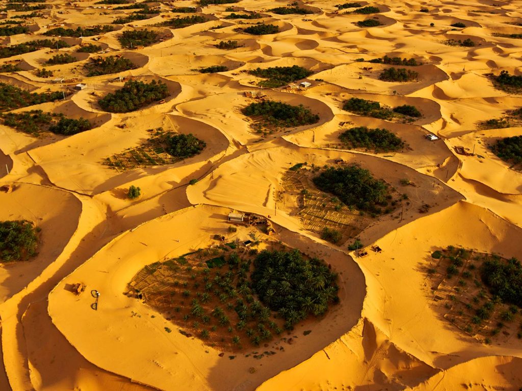 Oasis Sahara Desert Aerial View - HD Wallpaper 