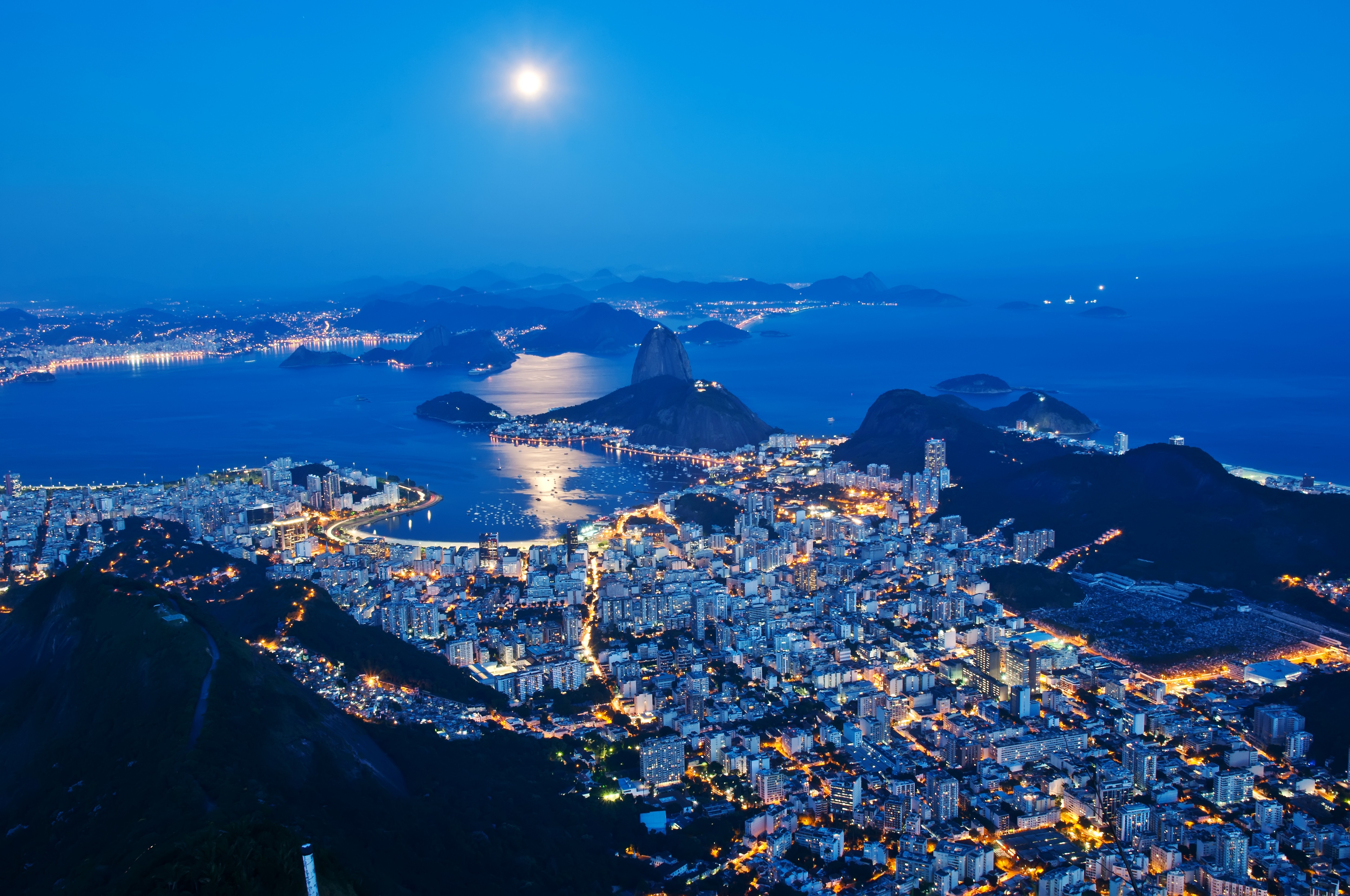 Rio De Janeiro Night Time - HD Wallpaper 