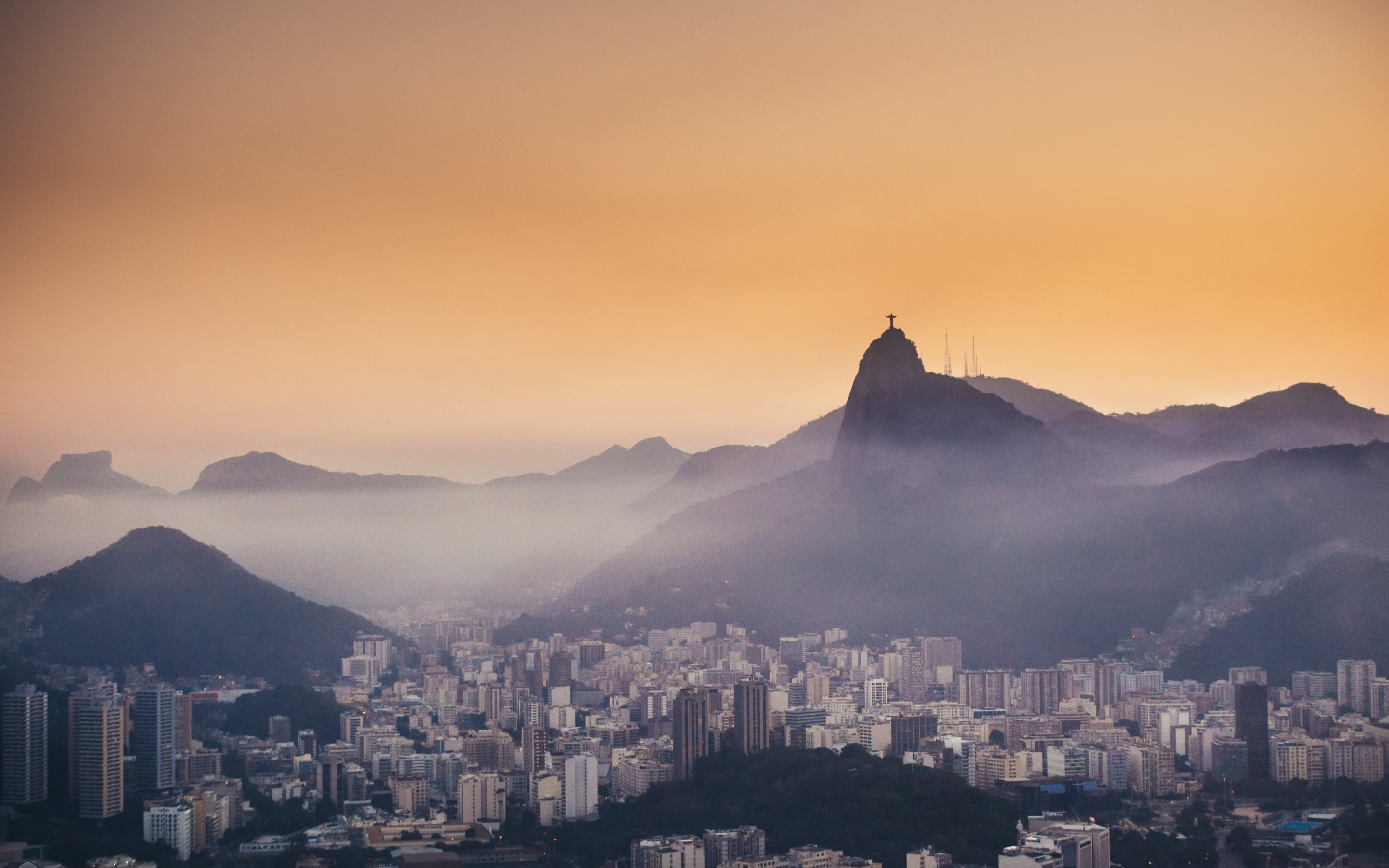 Rio De Janeiro Evening Fog Brazil - Rio De Janeiro Fog - HD Wallpaper 