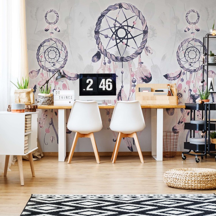 Boho-chic Dreamcatchers Wallpaper Mural - 3d Tapéta Virág - HD Wallpaper 