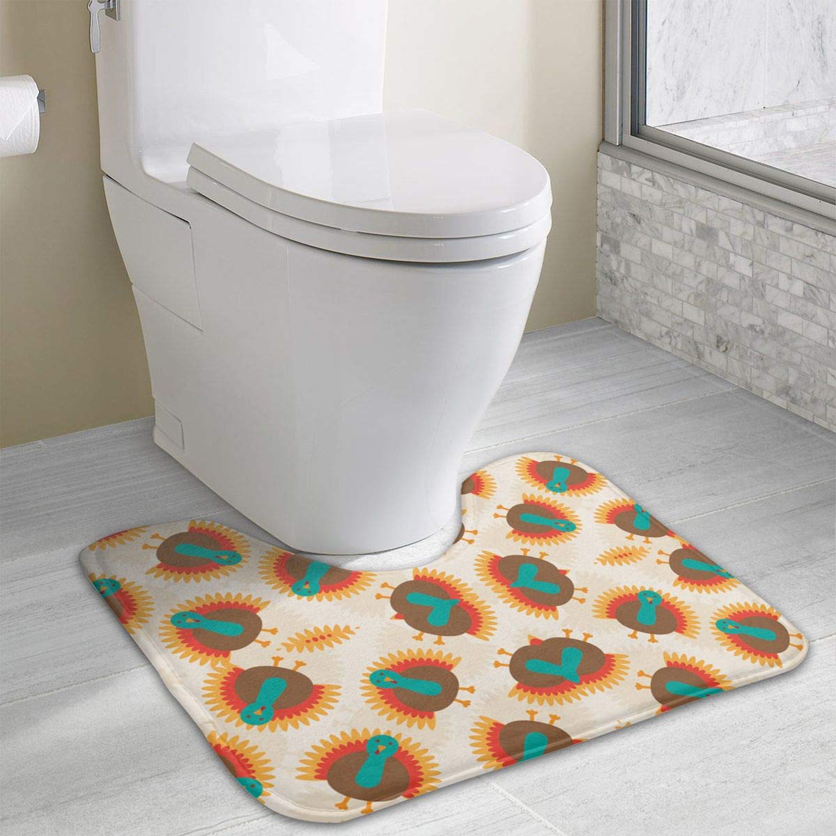 Jml63al Turkey Twirl Wallpaper Soft Absorbent Bathroom - Toilet Mat - HD Wallpaper 