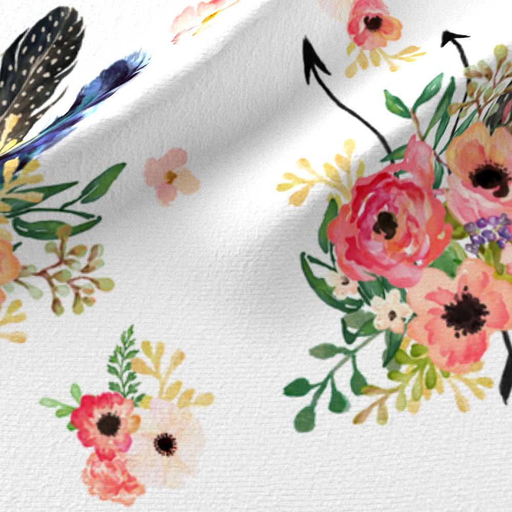 Boho Coral Feather Floral - HD Wallpaper 