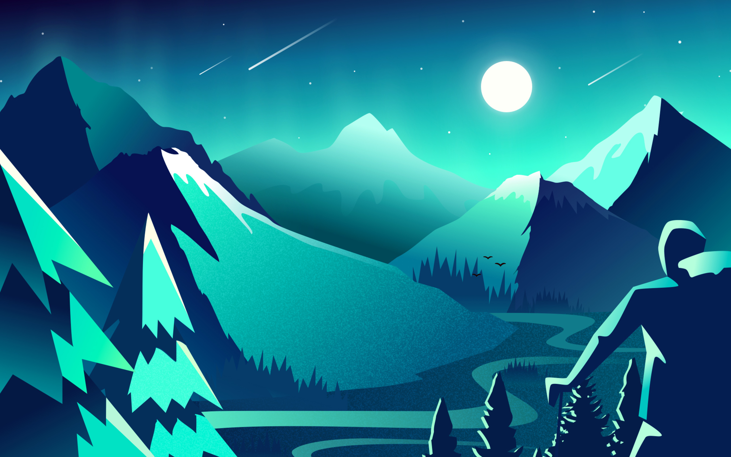 Minimalist Scenery Wallpaper Iphone - HD Wallpaper 