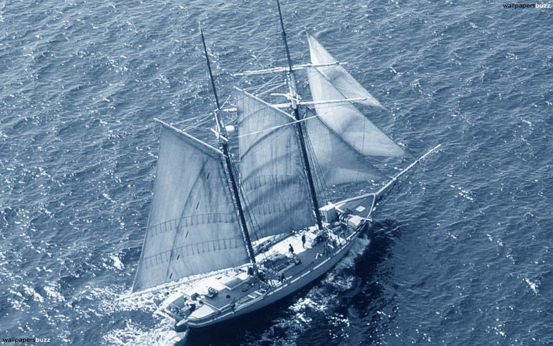 Top View Sailing Ship - HD Wallpaper 