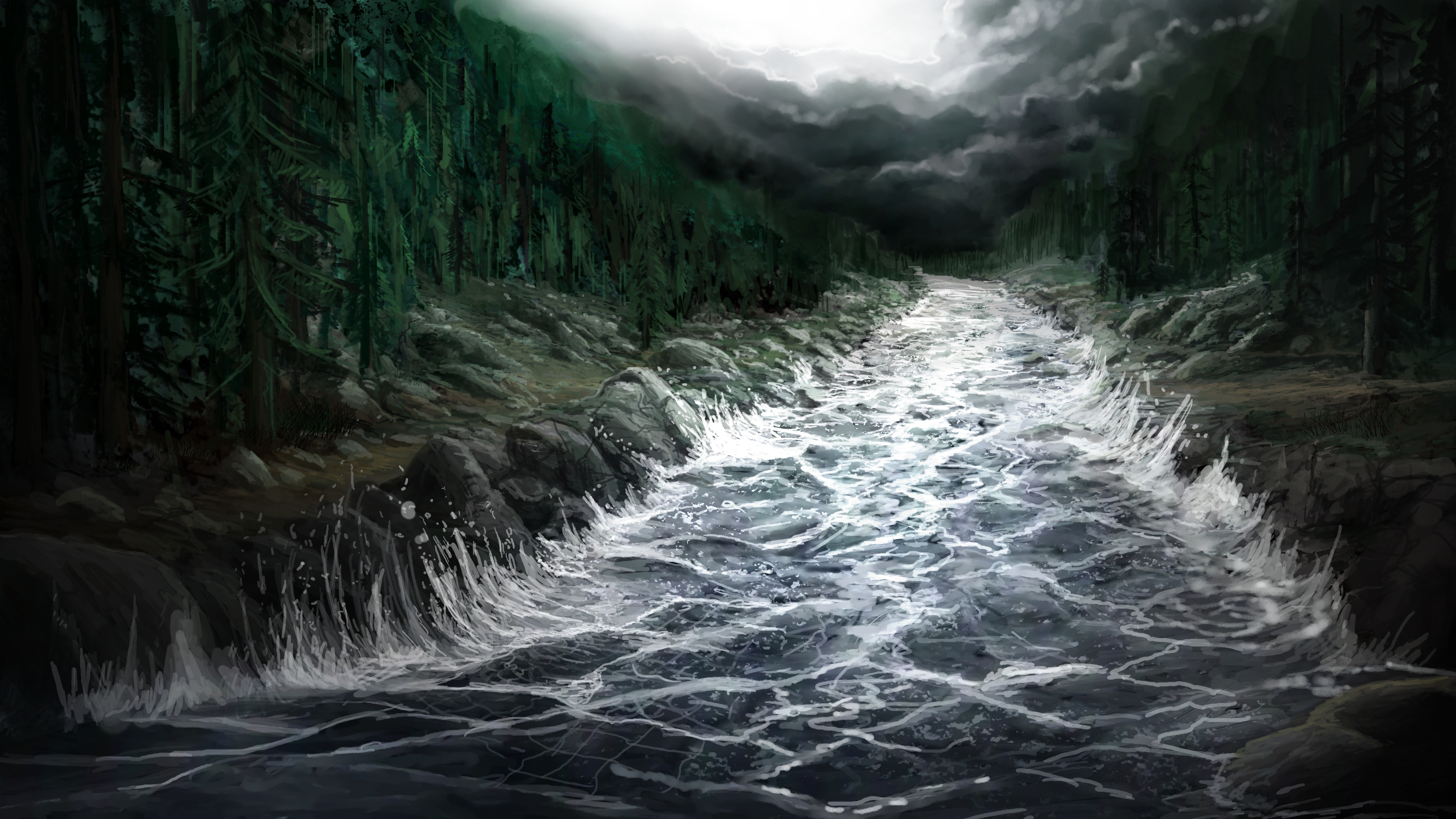 Raging River - HD Wallpaper 