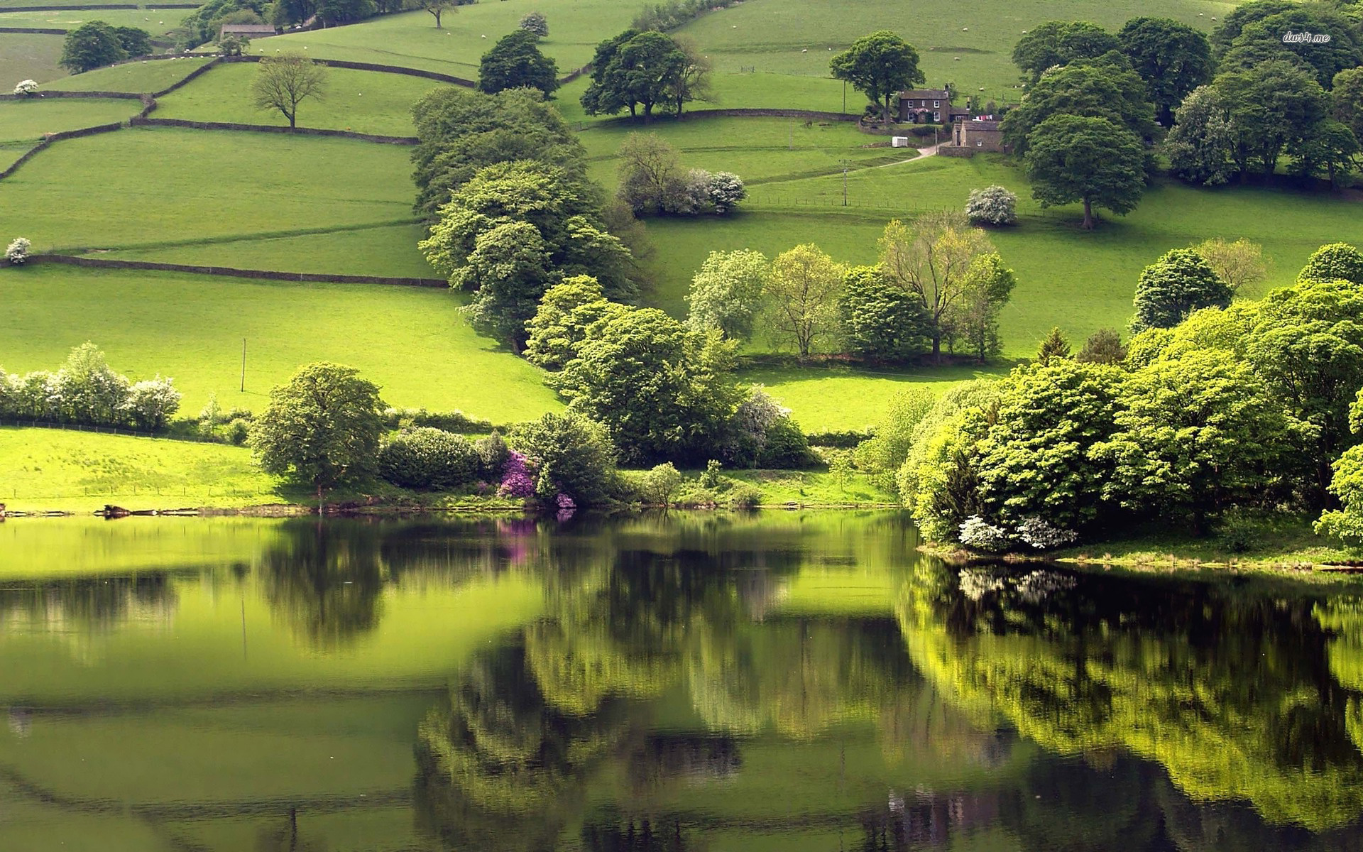 Hills With River Hd - HD Wallpaper 