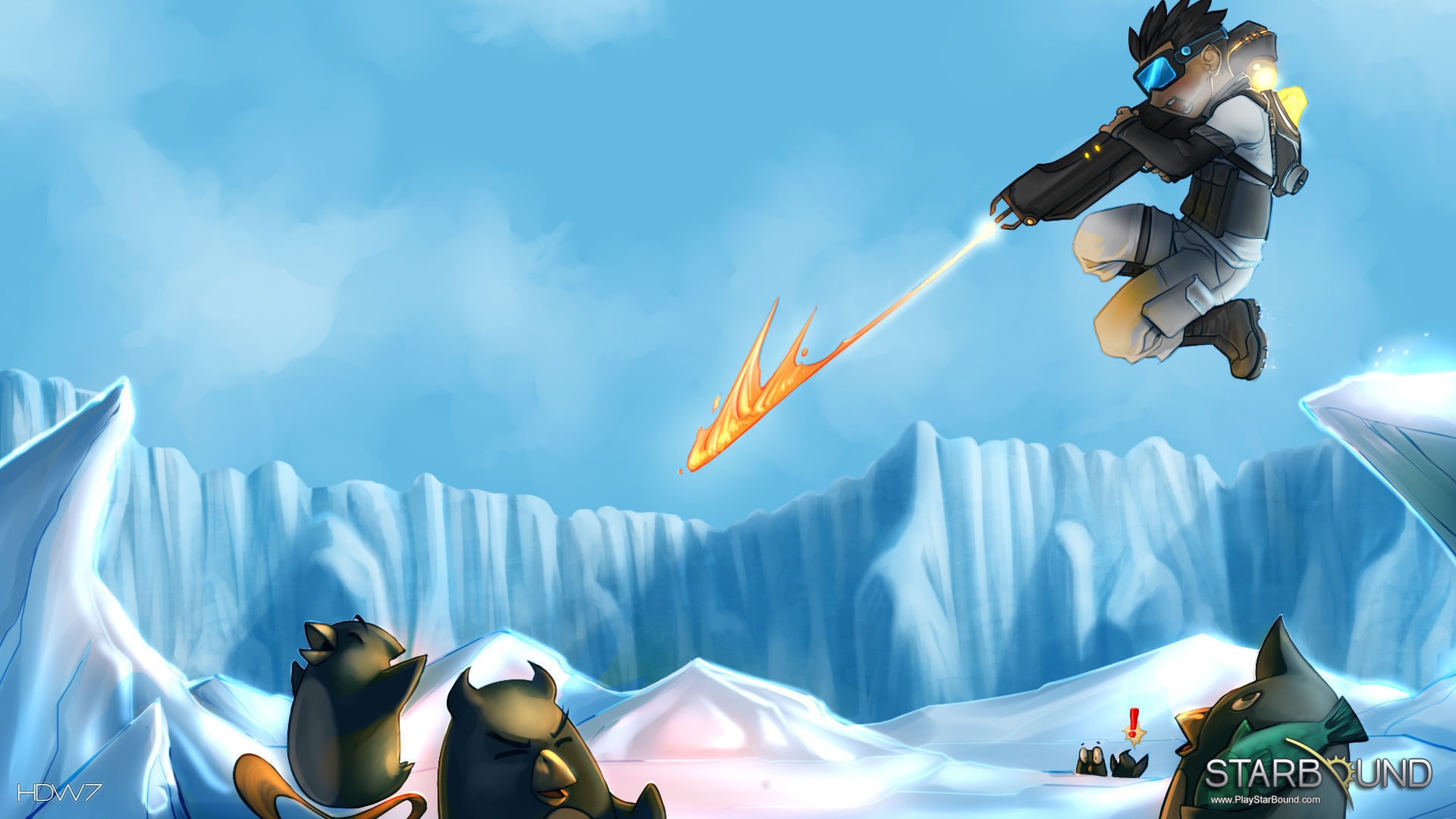 Starbound Penguins In Danger Widescreen Hd Wallpaper - Starbound Wallpaper Hd - HD Wallpaper 