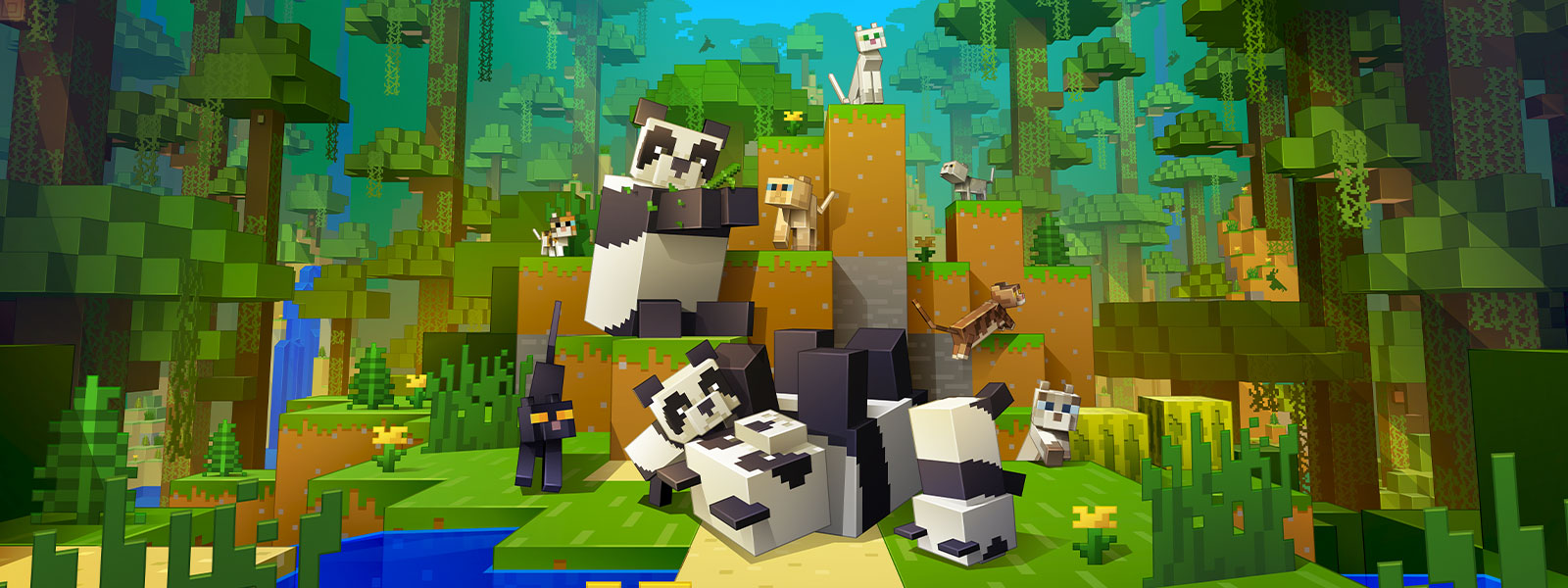 Minecraft Cats And Pandas - HD Wallpaper 