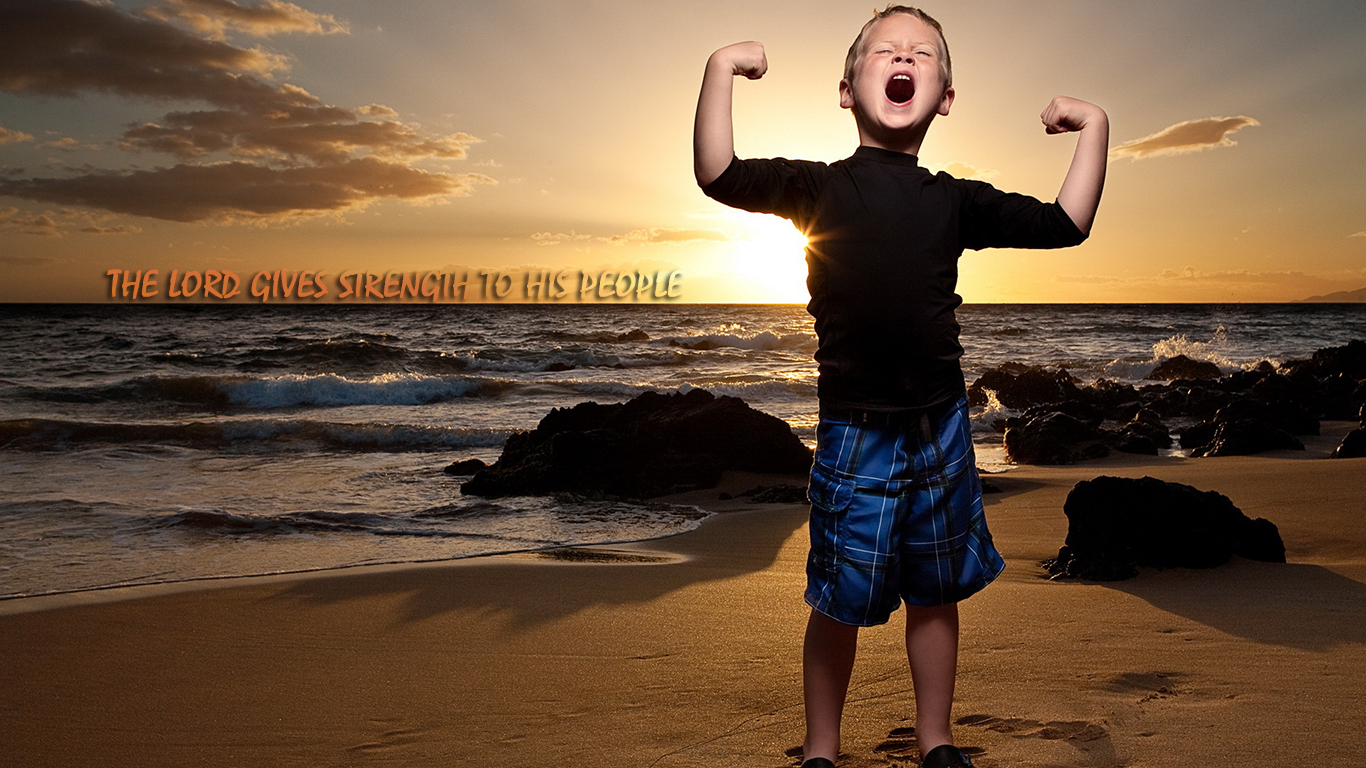 Lord Gives Strength His People Child Boy Christian - Weak Christian - HD Wallpaper 