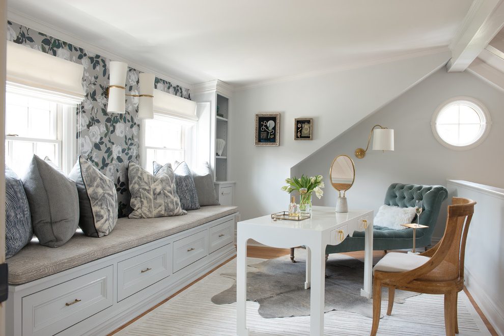 New York Decorating With Cowhide Rugs Traditional Wall - Cabinetry - HD Wallpaper 