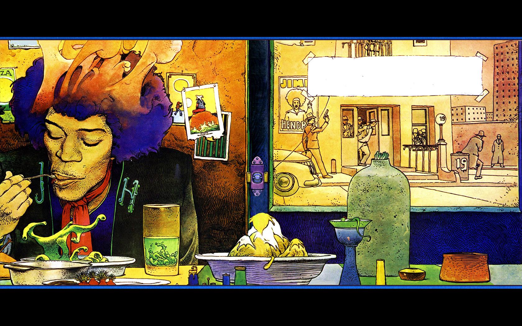 Poster Moebius Jimi Hendrix - HD Wallpaper 