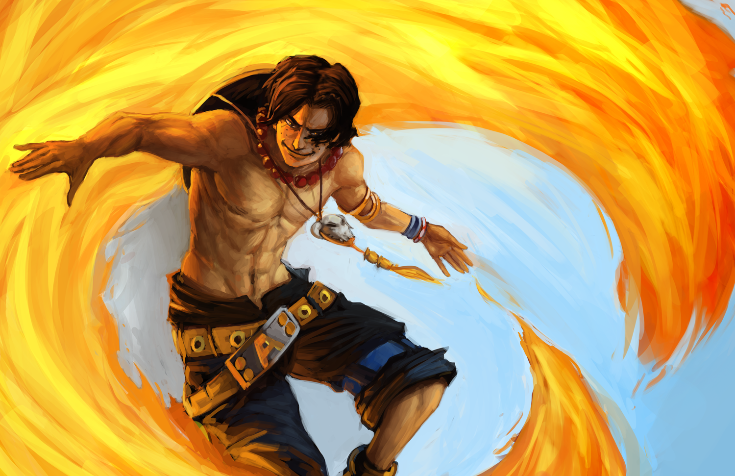 Fire Power Anime Characters - HD Wallpaper 