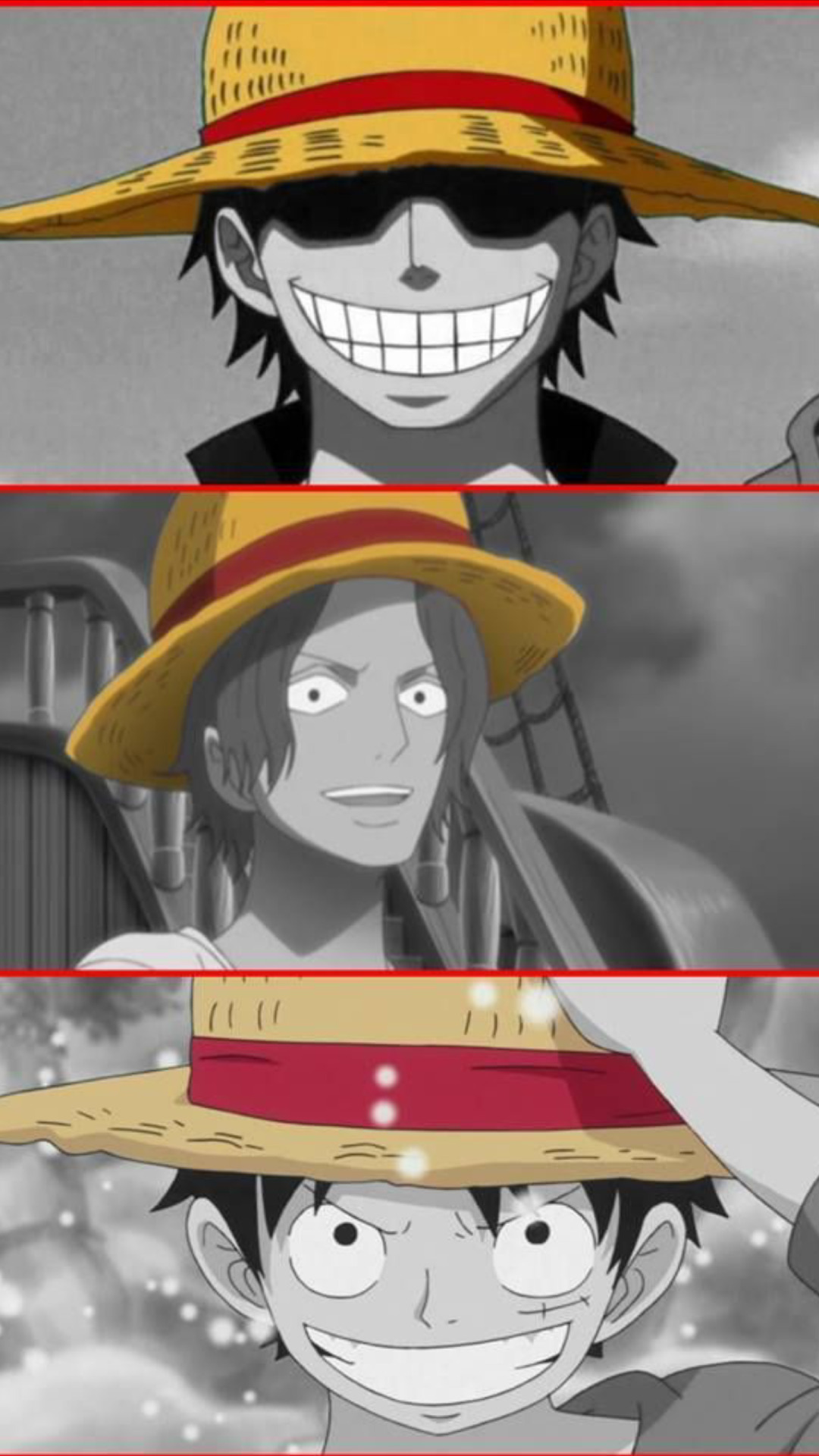 One Piece Luffy Shanks Roger - HD Wallpaper 