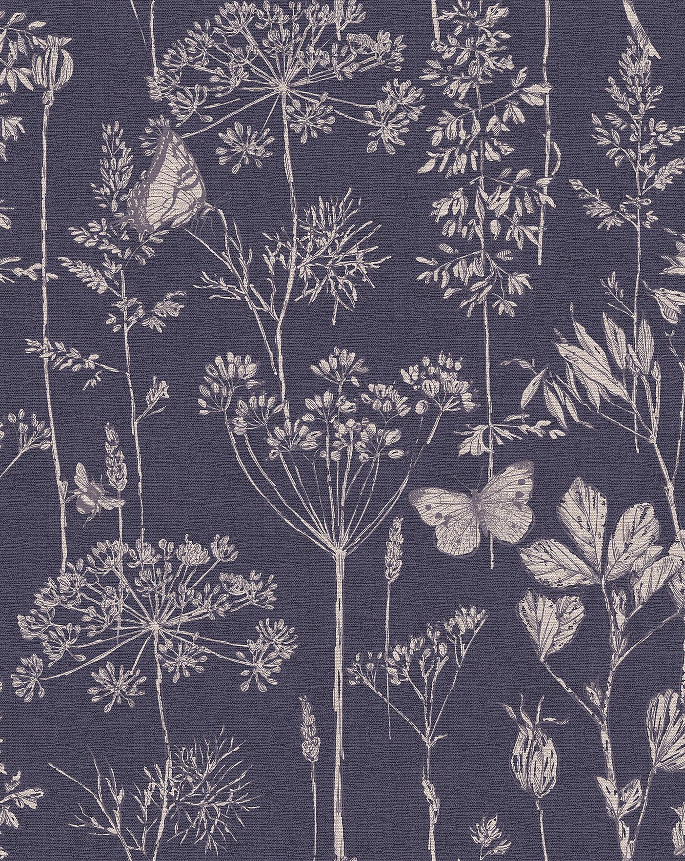 Town And Country Plum Meadow Floral - HD Wallpaper 