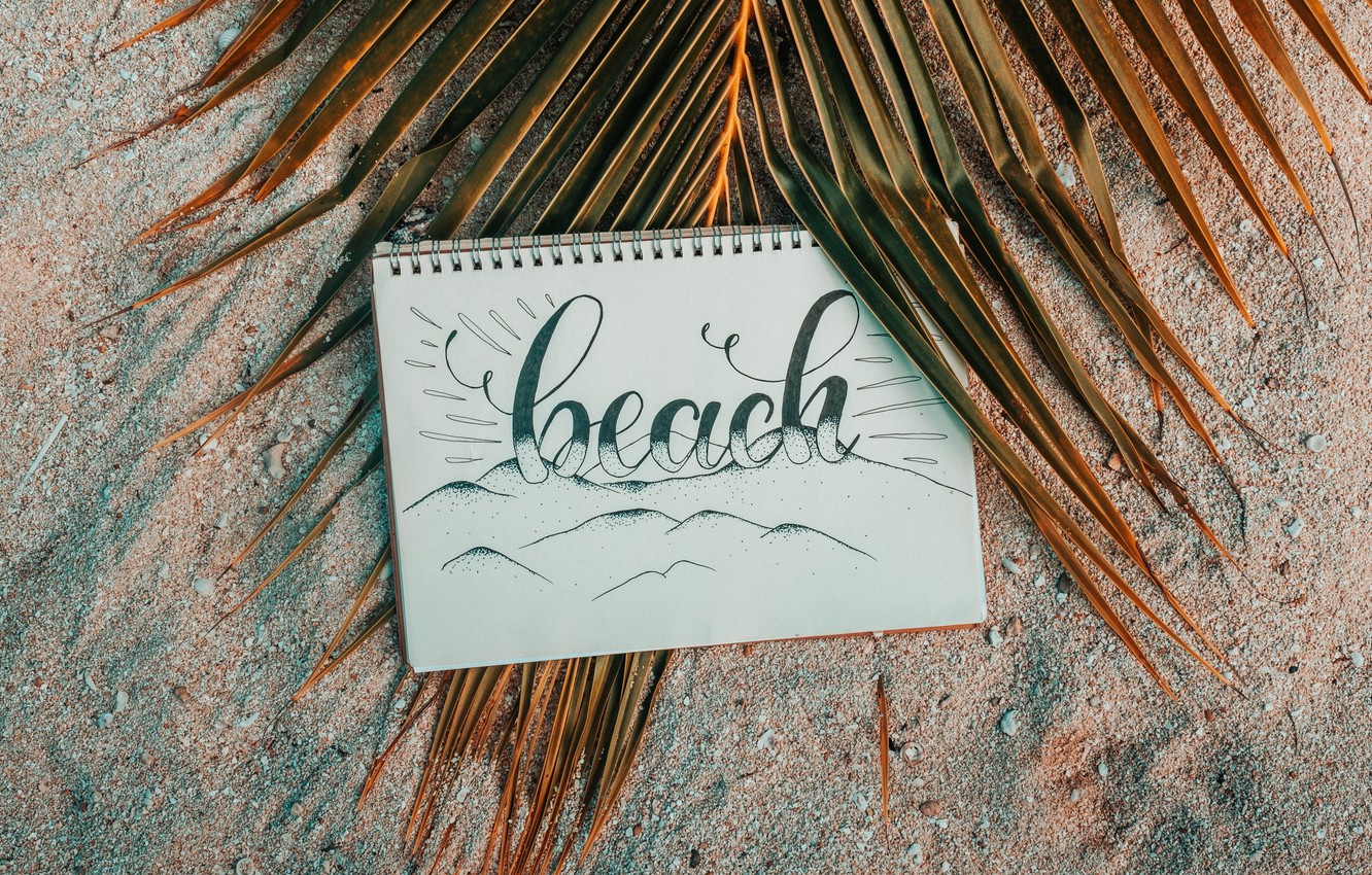 Photo Wallpaper Beach, Text, Notebook, Art, Sand, Mood, - Wallpaper - HD Wallpaper 