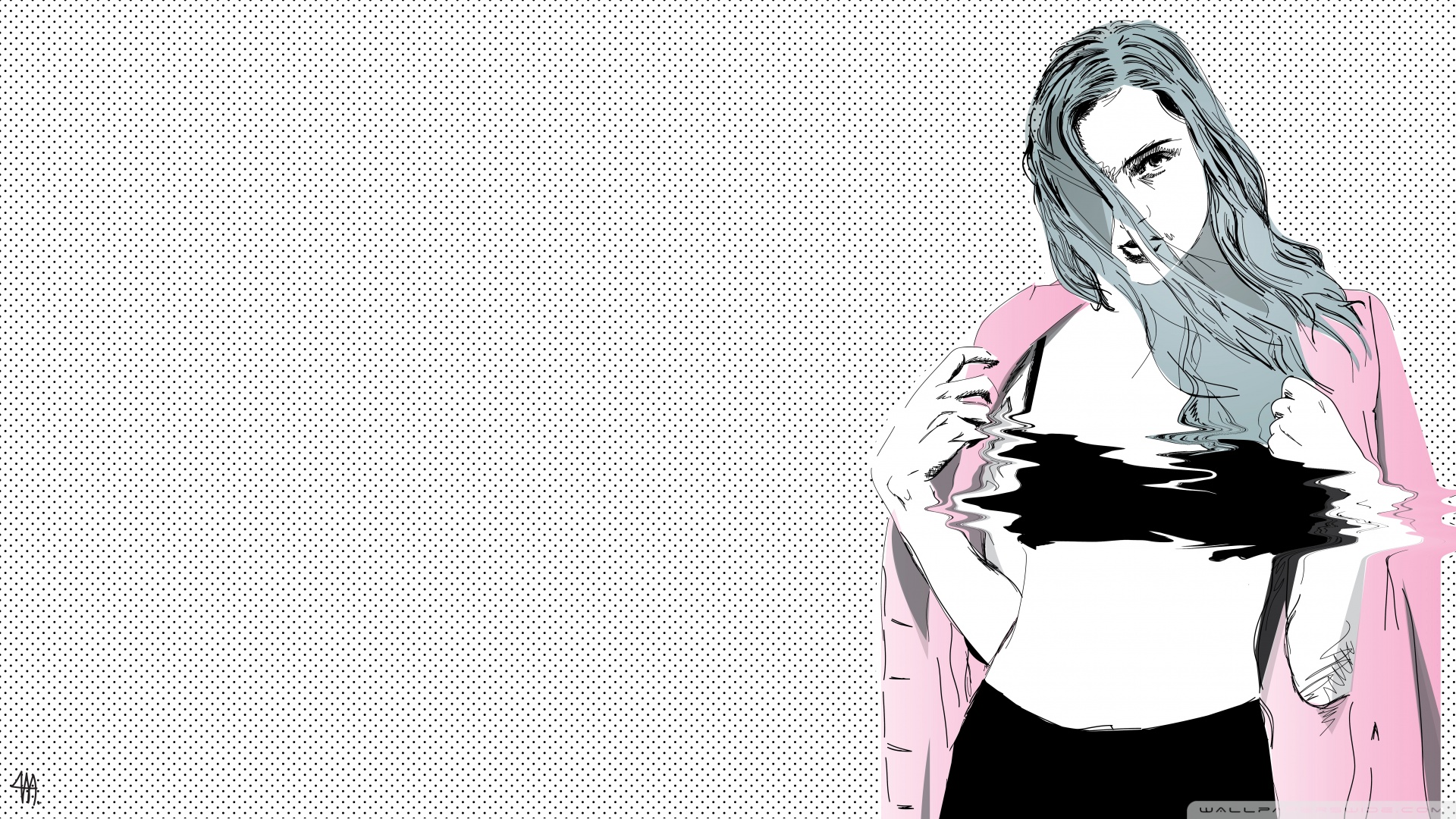 Sketsa Gambar Distorsi - HD Wallpaper 