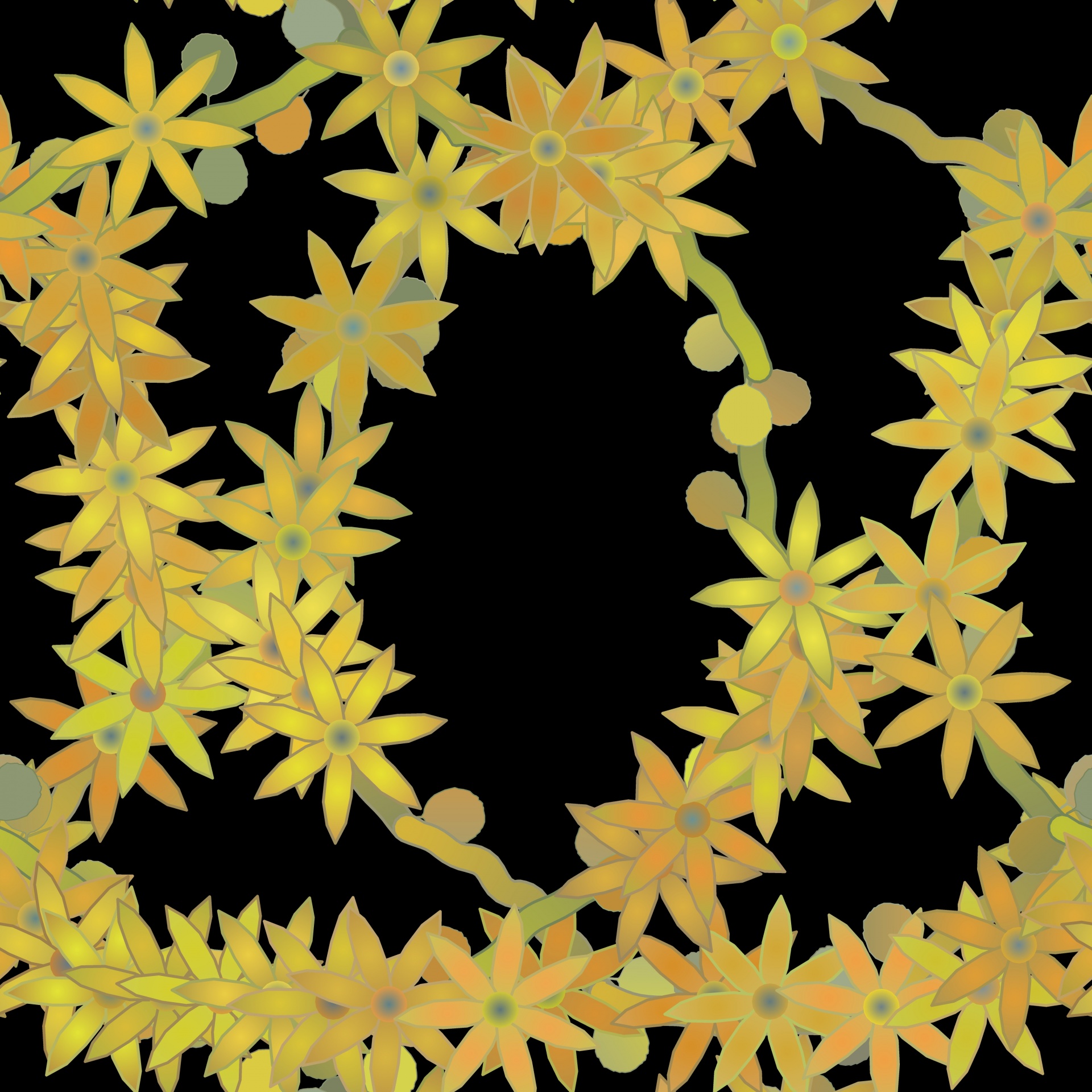 Wallpaper Golden Flowers Free Photo - Motif - HD Wallpaper 