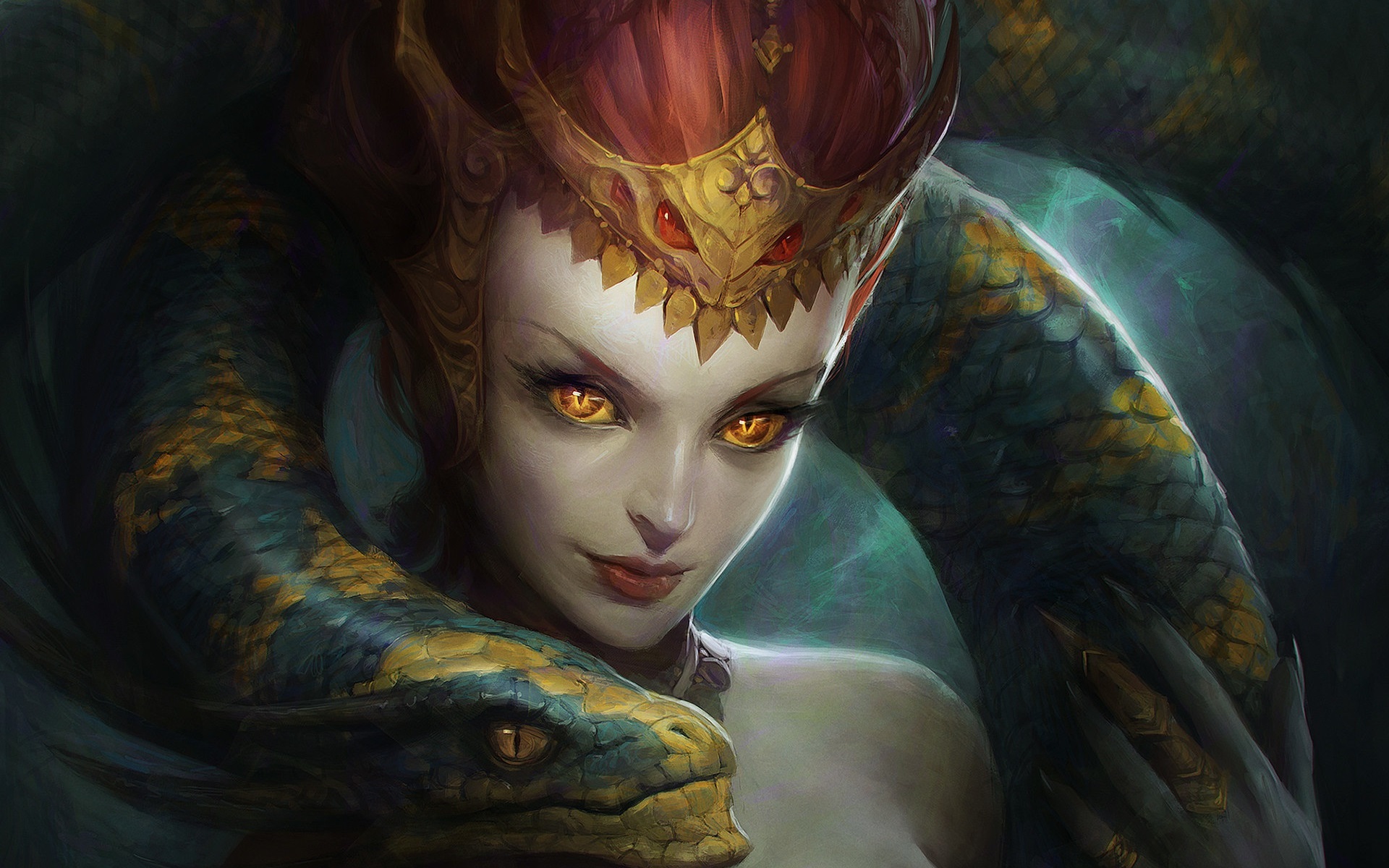 Wallpaper Fantasy Girl, Snake, Art Drawing - Snake Woman Art - 1920x1200 Wallpaper Wallpaper Fantasy Girl, Snake, Art Drawing - Snake Woman Art - 1920x1200 Wallpaper