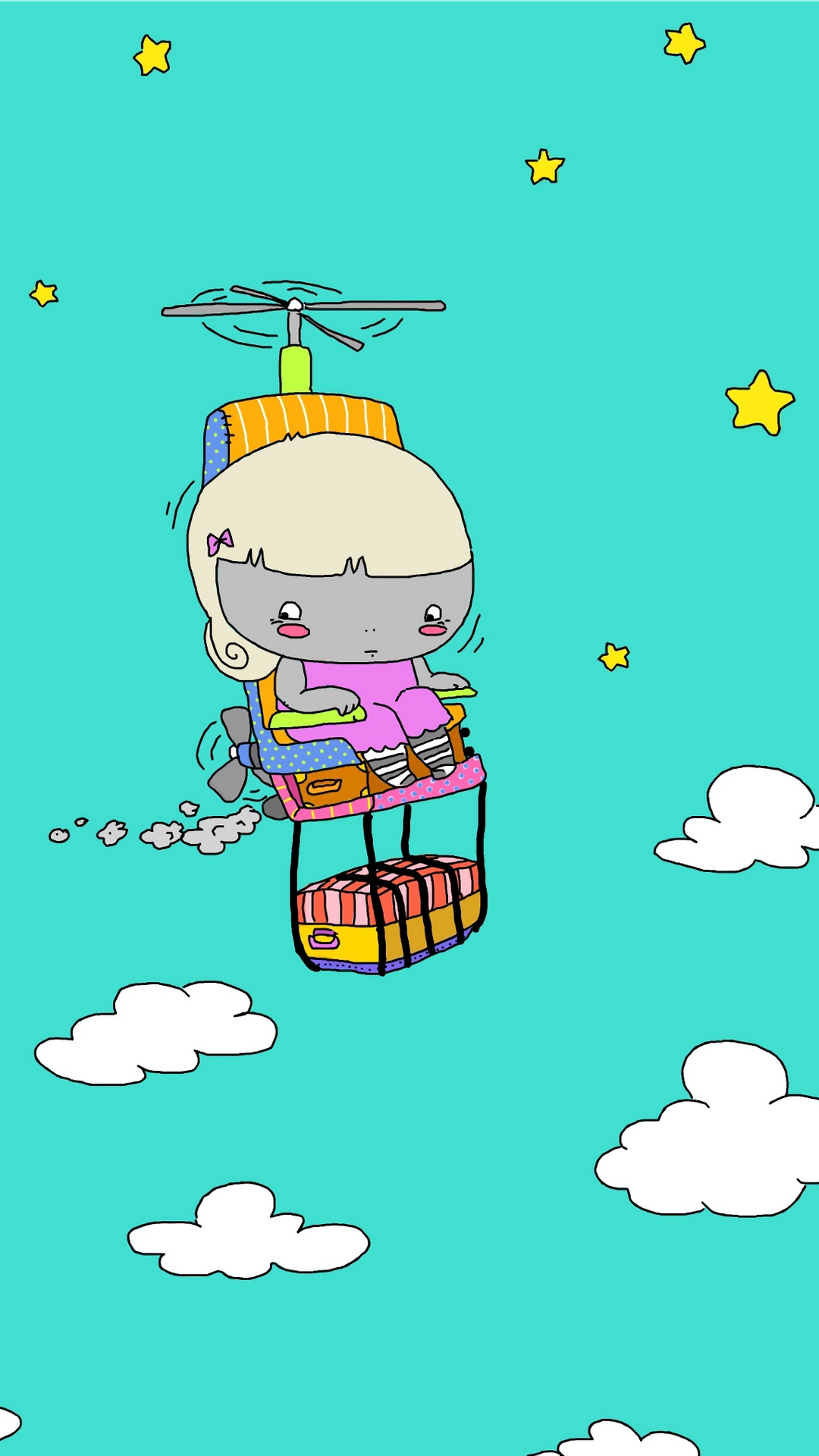 Wallpaper Girl, Art, Flight, Sketch, Chair, Funny - Ipad Обои Для Девочек - HD Wallpaper 