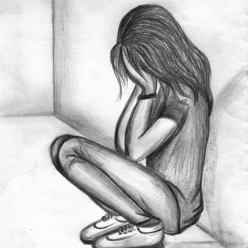 Broken Hearted Girl Drawing Easy - HD Wallpaper 