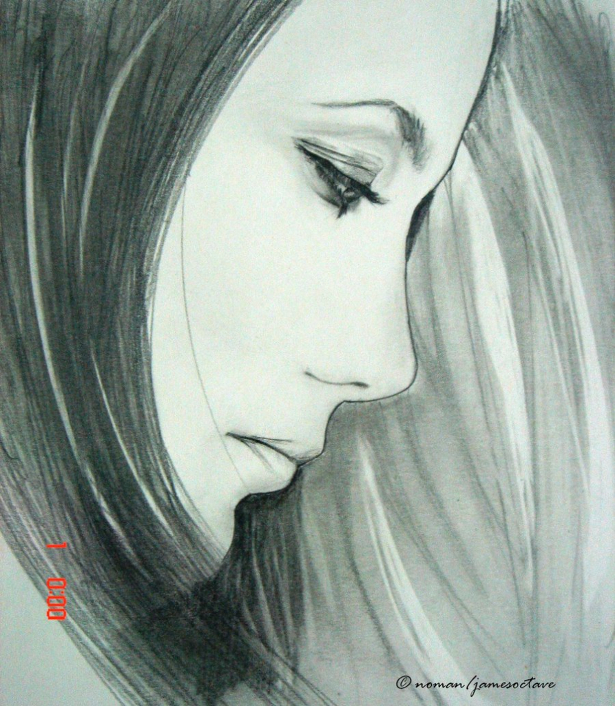 Beautiful Sad Girl Drawing Image 3d Pencils Sketching - Sad Girl Face  Drawing Easy - 893x1024 Wallpaper 