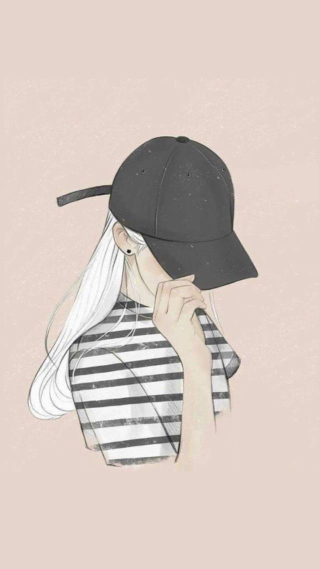 Drawing Of A Girl Wearing A Cap - HD Wallpaper 