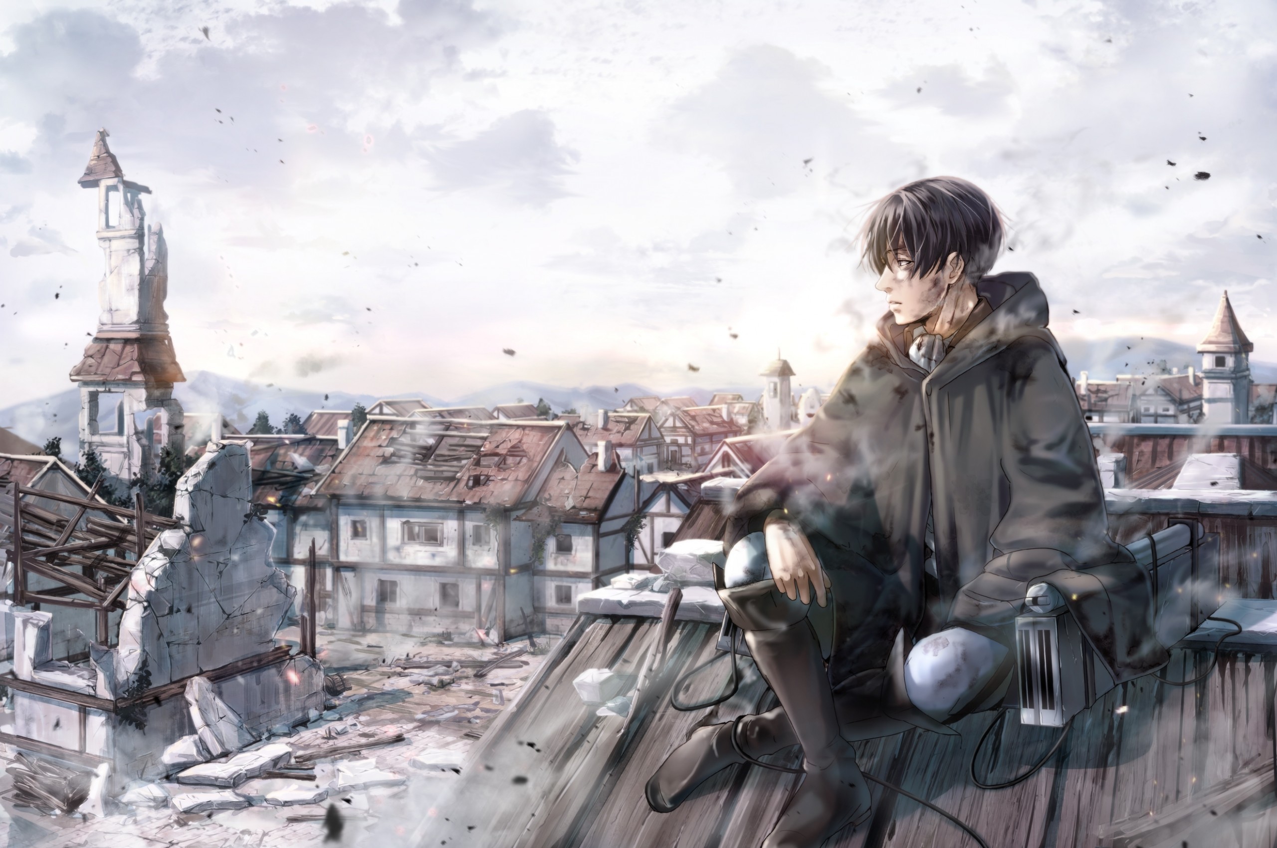 Shingeki No Kyojin, Levi, Destruction, Sad Expression, - Attack On Titan Levi Scar - HD Wallpaper 