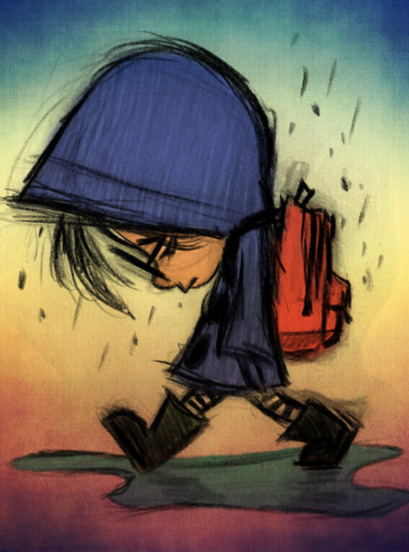 Rain, Sad, Kid, Art, Wallpaper - Sad Kid Art - HD Wallpaper 