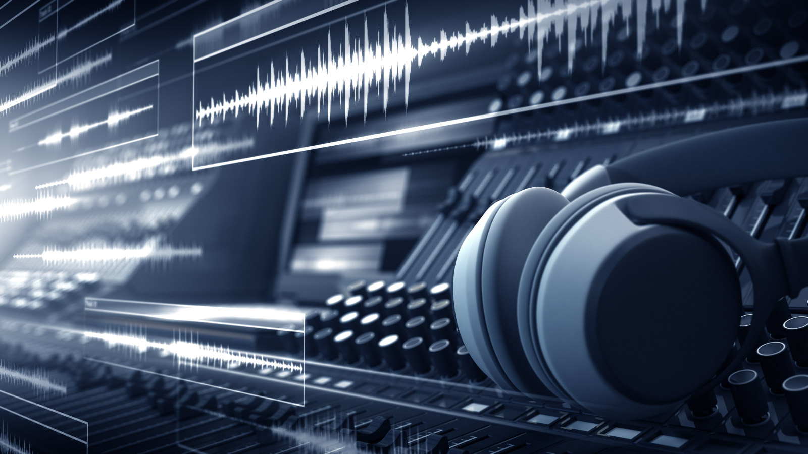 Sound Waveforms And Experimental Music Studio - Royalty Free Music Studio - HD Wallpaper 