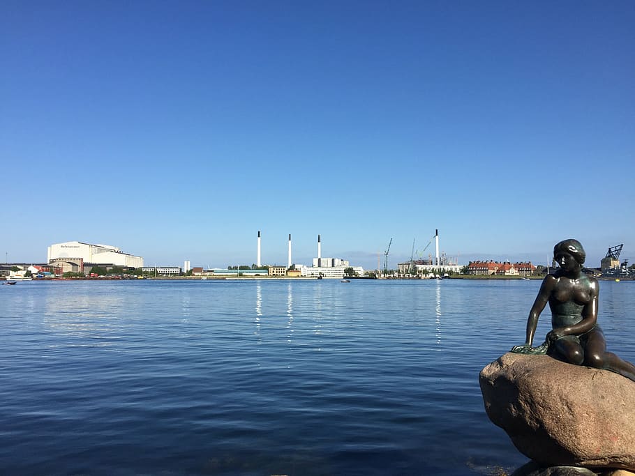 Little Mermaid, Copenhagen, Denmark, Sea, The Little - Little Mermaid Copenhagen Hd - HD Wallpaper 