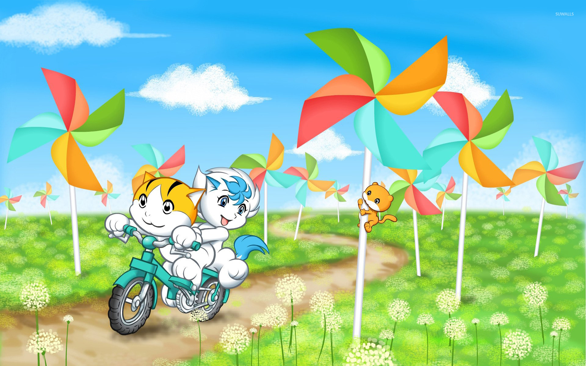 Kitten Dream Cartoon - HD Wallpaper 