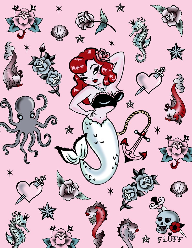 Fish Mermaid And Tattoo Image かっこいい 壁紙 メキシカン スカル 743x960 Wallpaper Teahub Io