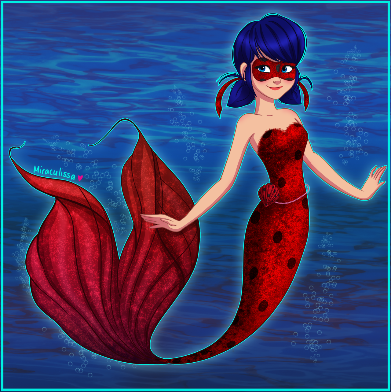 Ladybug As A Mermaid - Ladybug Mermaid - HD Wallpaper 