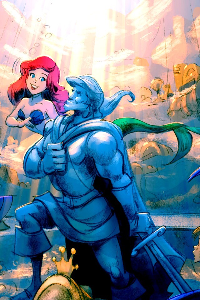 Ariel And Eric Statue - HD Wallpaper 