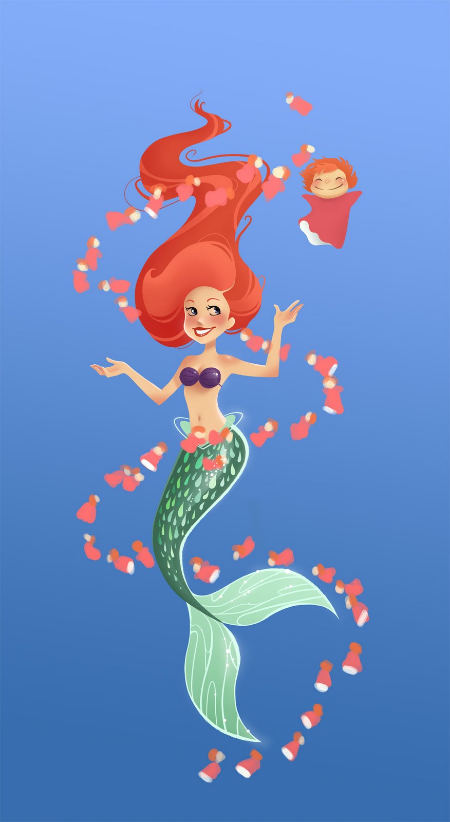Little Mermaid Ariel Iphone Bg - HD Wallpaper 